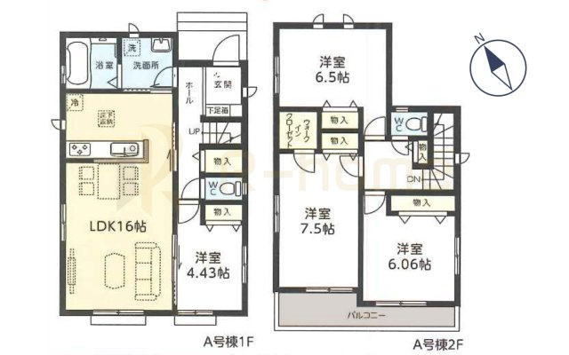 守谷市薬師台2丁目　新築戸建て　A号棟の間取り|4LDK＋WIC、土地面積157.67m2、建物面積98.12m2