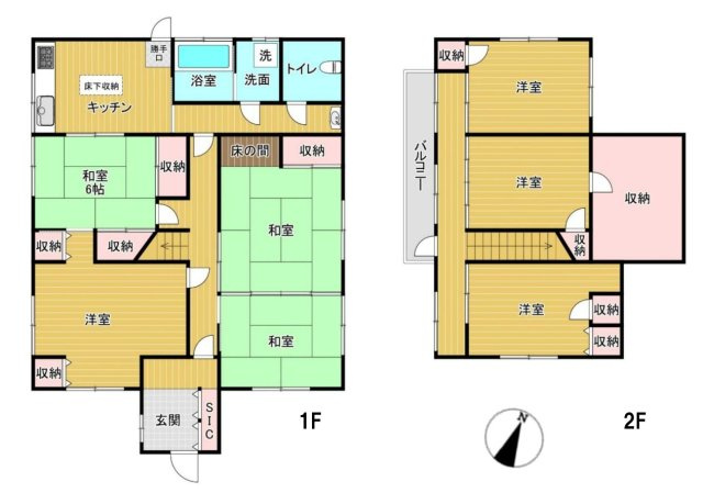 【中古戸建】前橋市堀之下町の間取り|■間取り図｜敷地面積：616.10（約186.37坪）　建物面積：135.38（約40.95坪）