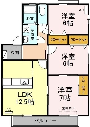 コスモタウン　Cの間取り