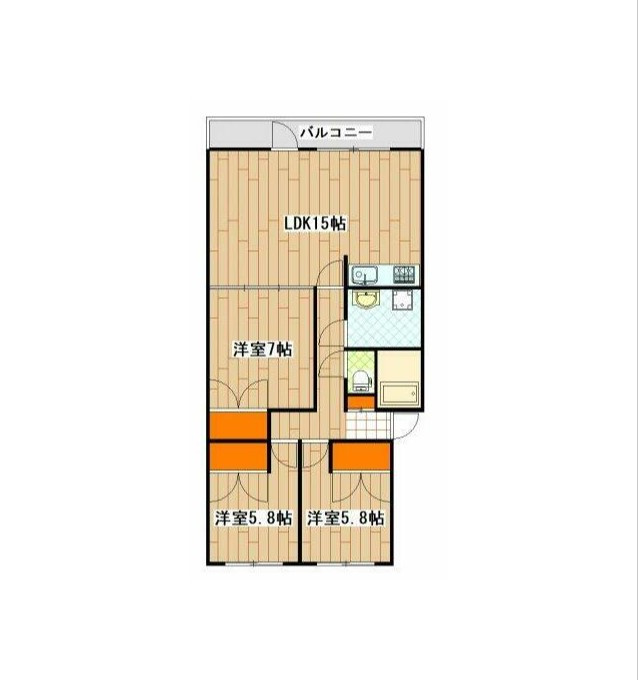 川崎市多摩区南生田２丁目の賃貸マンションの間取り