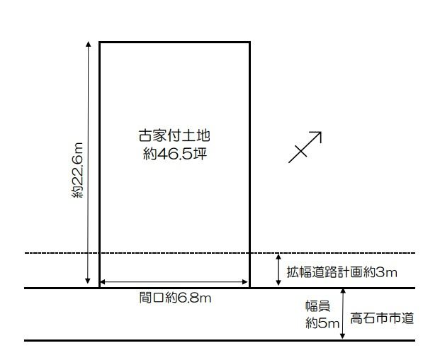 高石市取石　新築戸建用土地の土地図
