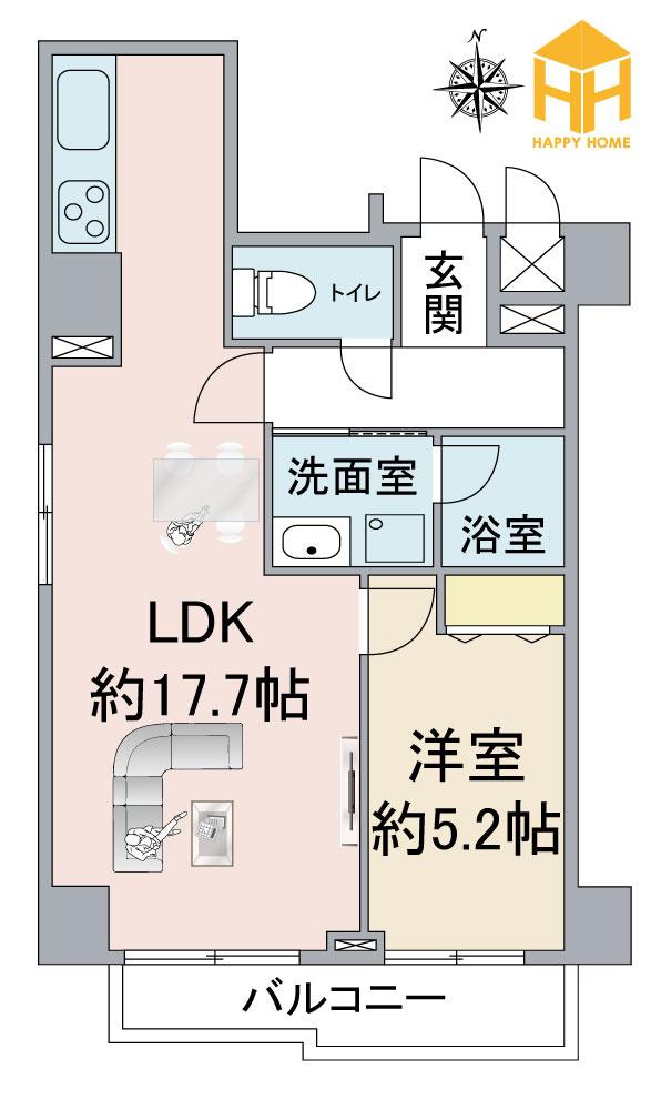シーズ梅田東の間取り|※現況と図面が異なる場合現況を優先いたします。