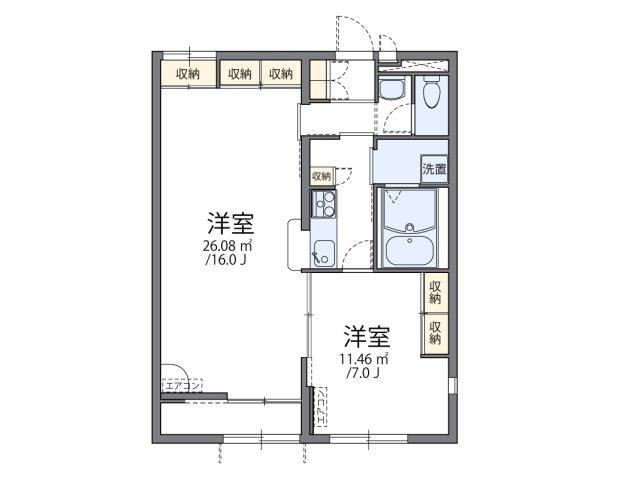【間取り】 | レオパレス城ノ内Ⅱ | 代表的な間取のため実際の間取とは異なる場合があります
