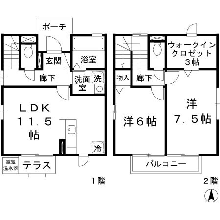 サウスヒル　Ａ棟の間取り