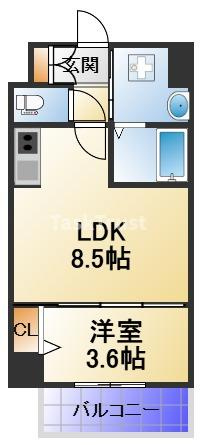 【間取り】 | クローバー・グランデ玉造