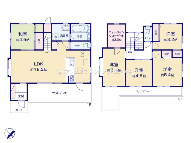 【間取り】 | アトムセレクト船橋市二和東２丁目　中古戸建て