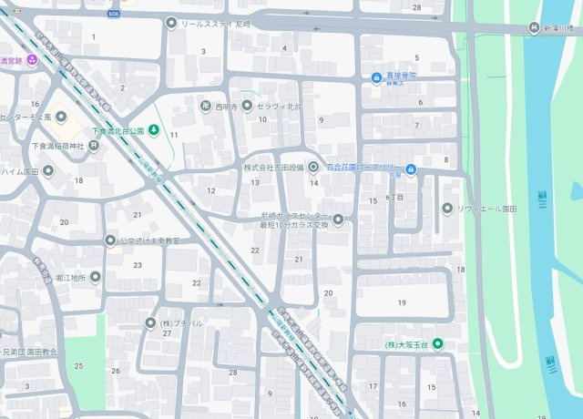 尼崎市食満　新築一戸建ての地図