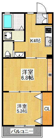 川崎市多摩区中野島３丁目のアパートの間取り|間取り/１ＬＤＫ