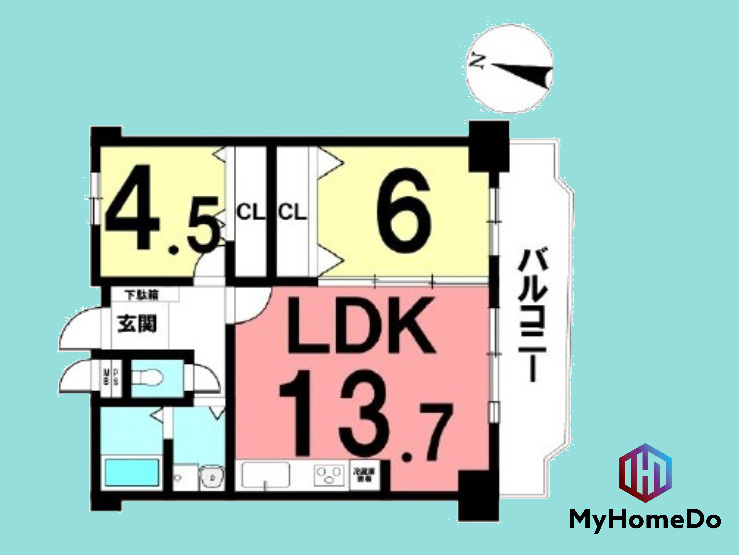イトーピア第二大曽根マンションの間取り
