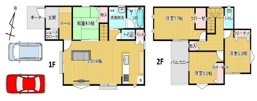 草加市弁天5丁目 未入居戸建の間取り