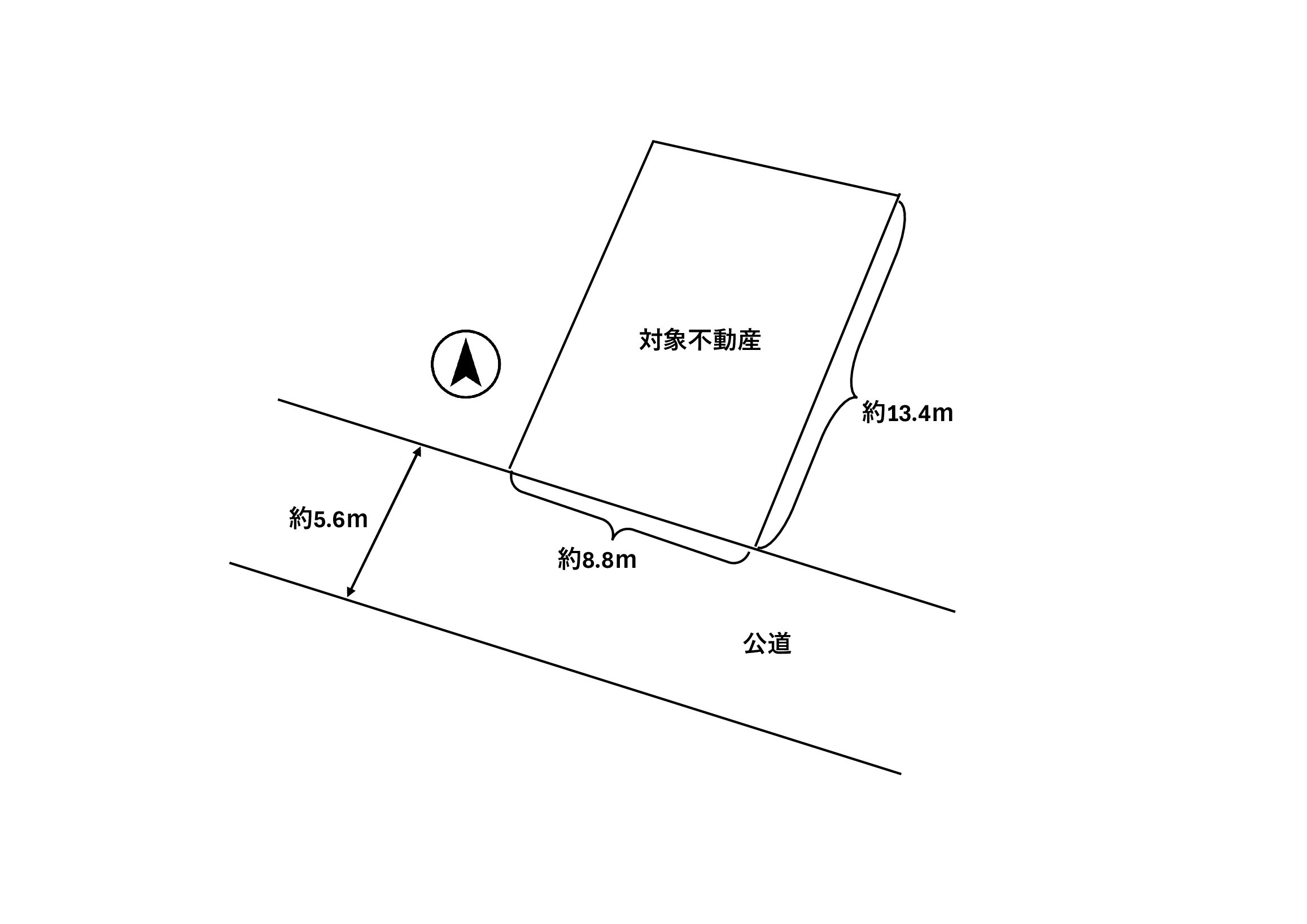 川口町5丁目　古家付土地の土地図