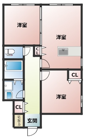 D-room加納B棟の間取り