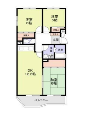 川崎市麻生区千代ケ丘５丁目の賃貸マンションの間取り