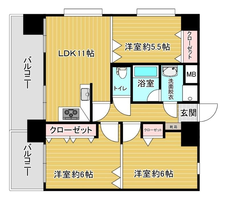 リファレンス東公園Ⅱの間取り