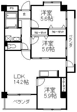 第5元木ビルの間取り|使いやすい間取りです。