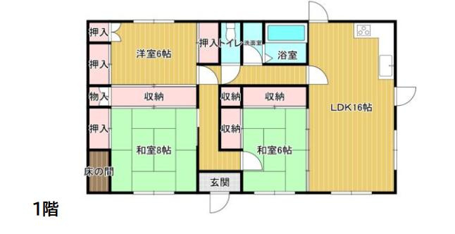 羽生市下羽生　中古一戸建ての間取り|L字キッチンで動線が短く効率よくお料理出来ます♪