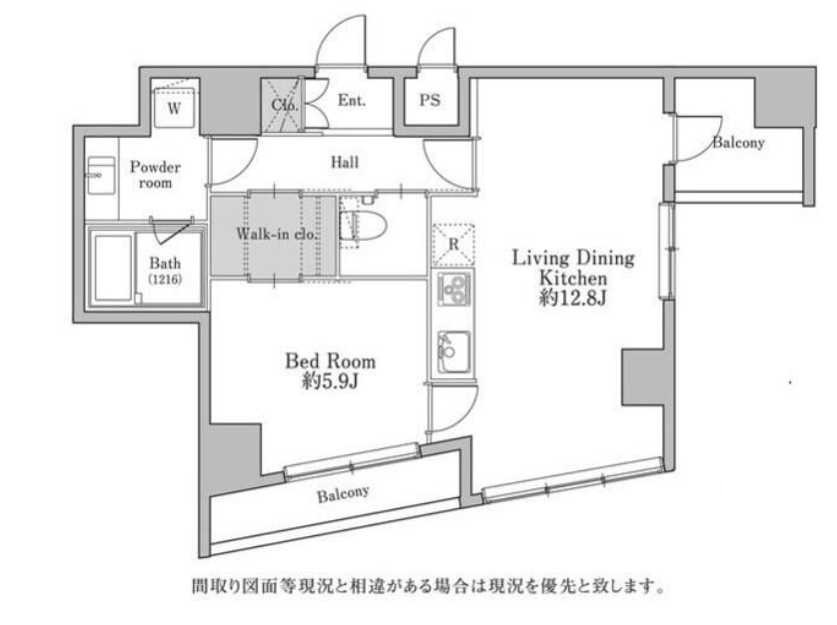ユニテラス三軒茶屋　日勤管理人　オートロック　角部屋の間取り