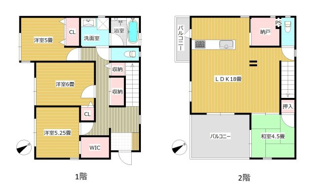 津福本町戸建【キャンペーン対象物件】の間取り