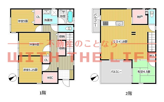 津福本町戸建【キャンペーン対象物件】の間取り