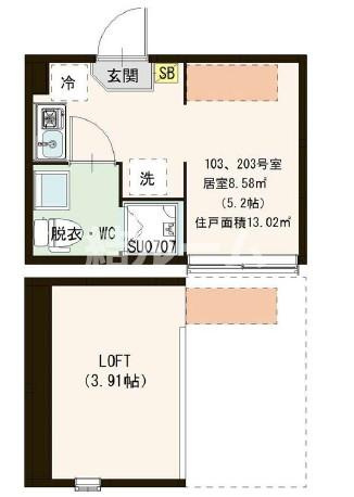 練馬区早宮４丁目のアパートの間取り