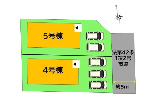 大野城市大城4丁目第5-2棟（5号棟）の区画図|配置図（5号棟）