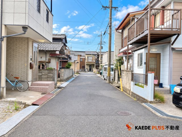 【カエデプラス不動産】近江八幡市鷹飼町1期1号地の前面道路含む現地写真|現地写真（前面道路）9/18　撮影