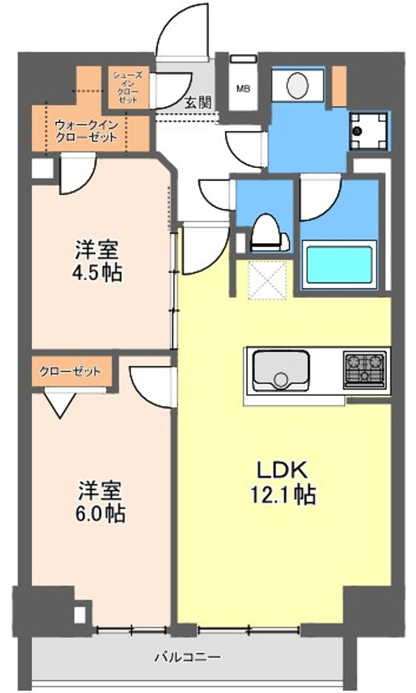 横浜市神奈川区子安通２丁目の賃貸マンションの間取り