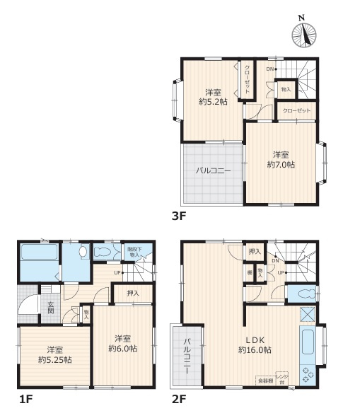 住めちゃうくらい広～い小屋裏収納付き◎３路線利用可の湘南台駅まで徒歩１０分の立地は生活の幅が広がること間違いなし！！中古だからって侮るなかれ！！な、【リノベ／藤沢市湘南台7丁目】中古戸建の間取り