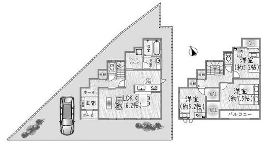 【間取り】 | 池田市五月丘３丁目　新築戸建　１号棟