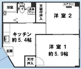 立花ハイツの間取り|間取りです。