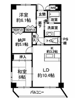グレンエデン北谷の間取り