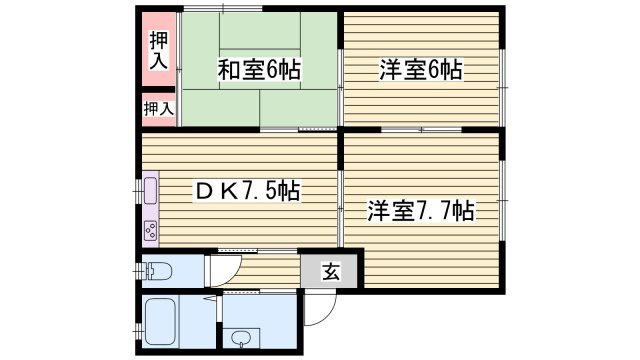 シャーメゾン佐土Ｂ棟の間取り