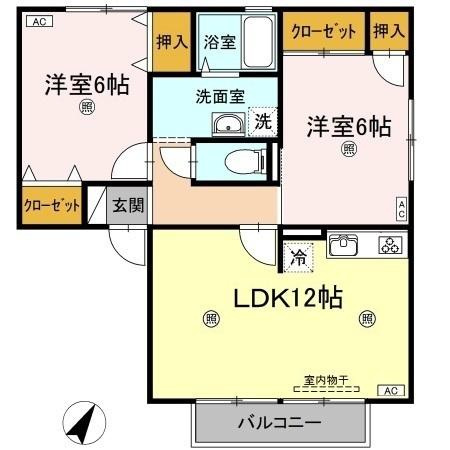 ハイカムール田中　B棟の間取り