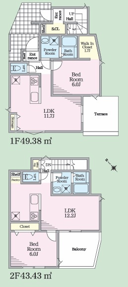 用途はいろいろ♪二世帯住宅にも！賃貸にも！お仕事用としても利用可☆もし、ローン組んで買うなら、もしかしたらもしかしたらで、返済額減っちゃうんじゃない？な、駅徒歩９分の【泉区新橋町新築二世帯住宅】の間取り