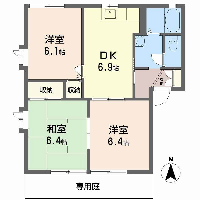 ハローヴィレッジＡ棟の間取り