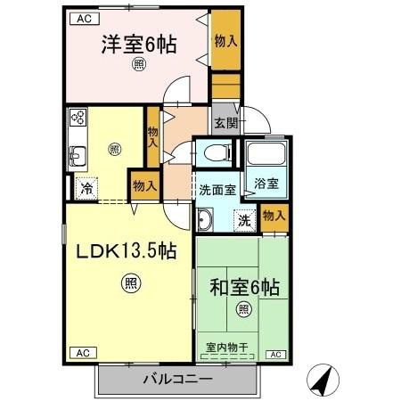 ハイカムール田中　Ｃ棟の間取り
