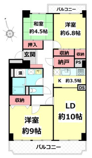 【間取り】 | 布佐平和台駅前マンションウイングC棟