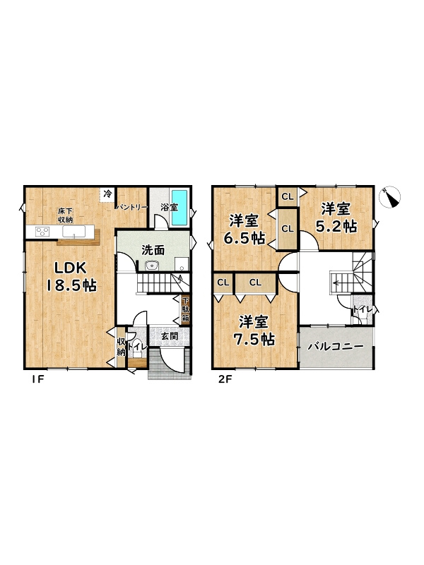 姫路市広畑区西蒲田第19/新築戸建の間取り