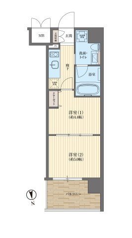 ピアッツァレント八木駅前の間取り|2K