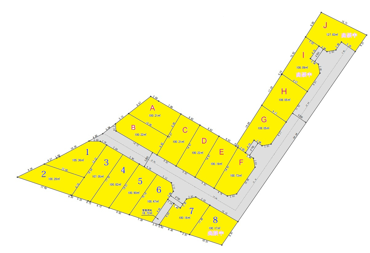 グラッド・タウン深野2丁目の土地図|■全18区画の販売です♪♪
■全区画、土地は30坪以上あります♪♪