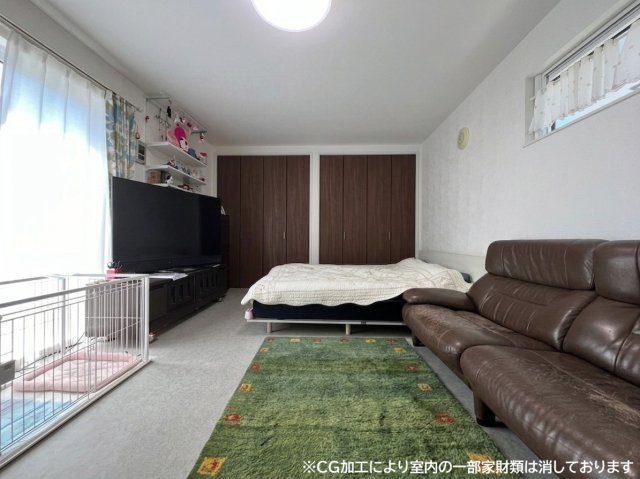 樽川３条２丁目 戸建の洋室|１階 １２．５帖 洋室（エアコン設置）