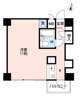 芦屋市船戸町の賃貸マンションの間取り