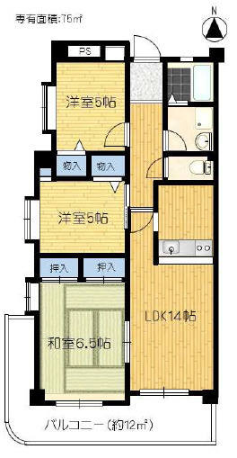 ハッピーコート芦屋の間取り