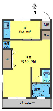 神戸市東灘区魚崎南町３丁目のアパートの間取り