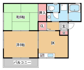 神戸市灘区篠原中町５丁目のアパートの間取り