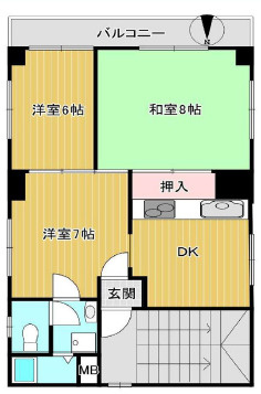 神戸市中央区生田町４丁目の賃貸マンションの間取り