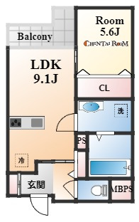 神戸市中央区北野町１丁目のアパートの間取り