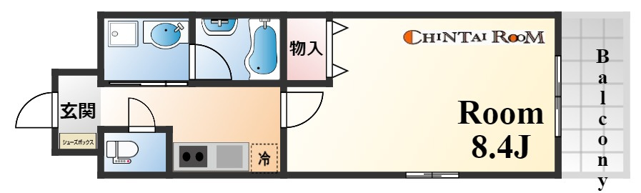 神戸市灘区赤坂通１丁目の賃貸マンションの間取り
