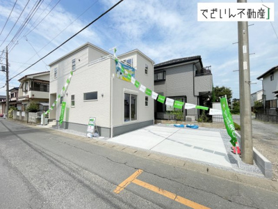 【外観】 | Livele Garden.S北本市東間　新築住宅 | 安心して暮らせる利便性と、子どもを安心して育てられる穏やかな住環境が魅力です。
現地(2026年8月撮影)
