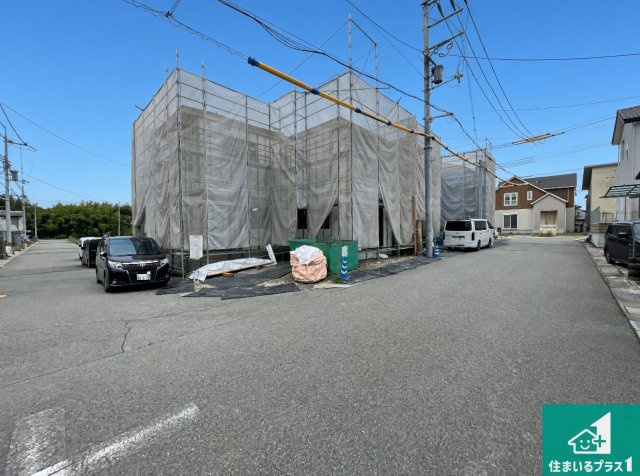明石市大久保町松陰山手　第1期　新築一戸建ての前面道路含む現地写真|周辺は落ち着いた街並みの住宅地！子育てがしやすい住環境です！まだ未完成ですが、現地でしかわからない事もございます。是非一度ご覧ください。